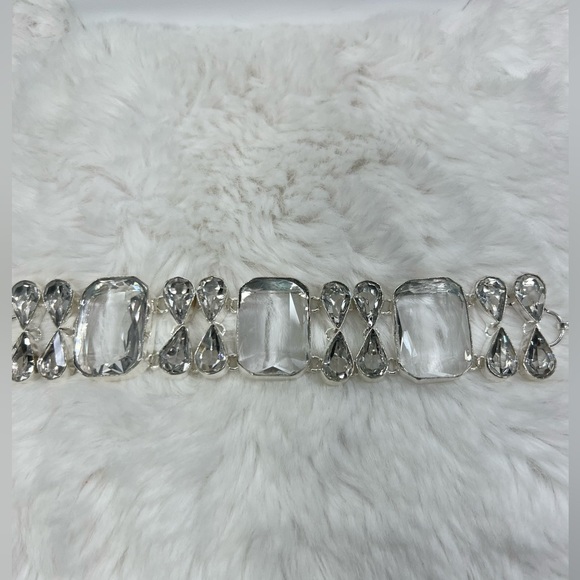 White Topaz 925 Large Necklace & Bracelet Set - Picture 5 of 8